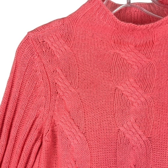 CHICOS Cashmere Sweater Small Pink Cable Knit Pullover - Picture 5 of 7